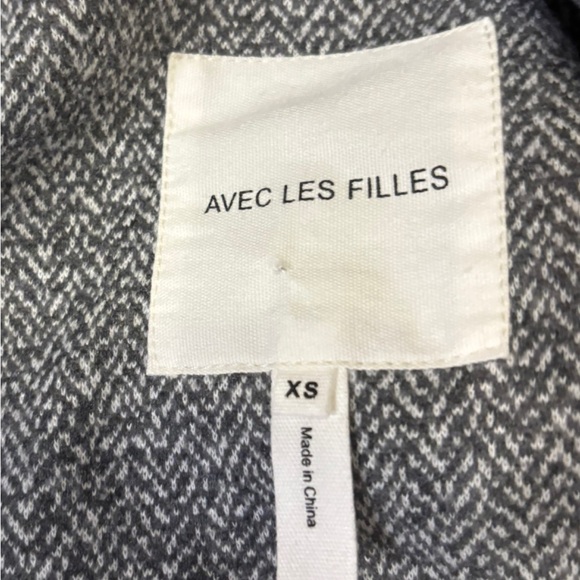 Avec Les Filles Gray/White Longline Knit Blazer Jacket XS EUC - Picture 9 of 10